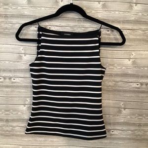 - Express women’s black and white striped tank